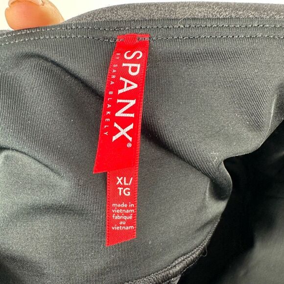 SPANX Faux Leather Moto High Waist Leggings Womens Size XL Black 20136R - Picture 4 of 10